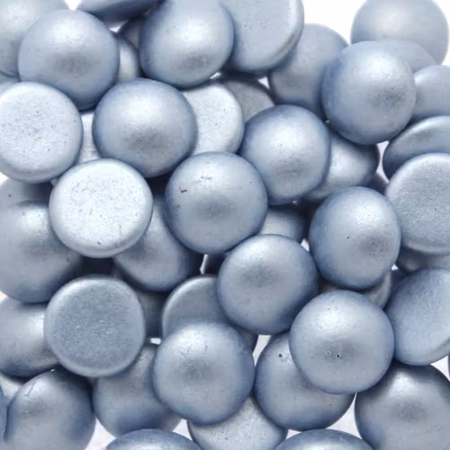 Metallic Suede Light Blue Cabochon Par Puca 8mm 5g