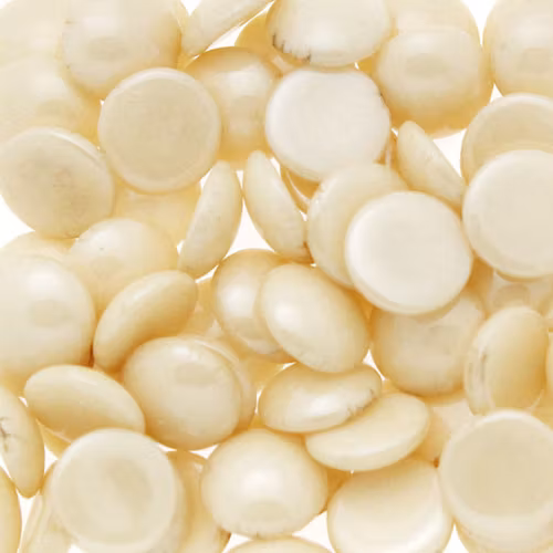 Opaque White Beige Luster Cabochon Par Puca 8mm 5g