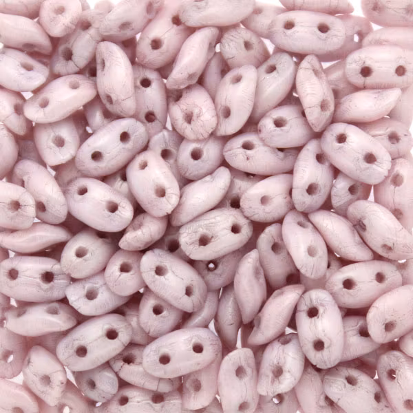 Opaque White Lila Luster Wave Bead 5g