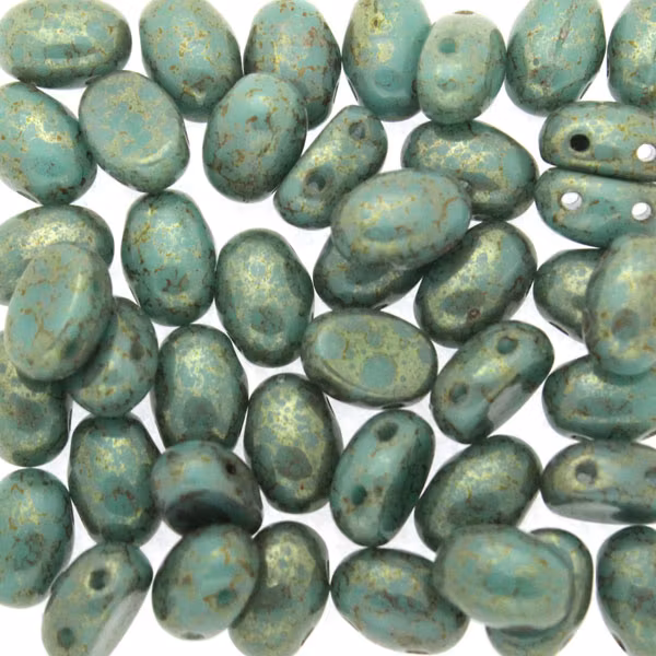 Opaque Green Turquoise Copper Picasso Samos 5g