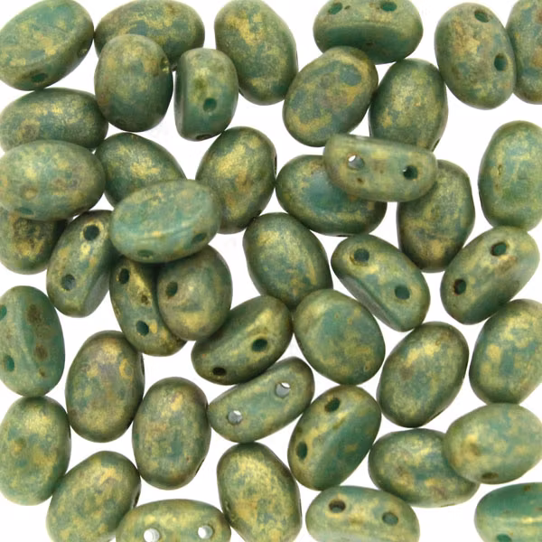 Opaque Green Turquoise Gold Spotted Samos 5g