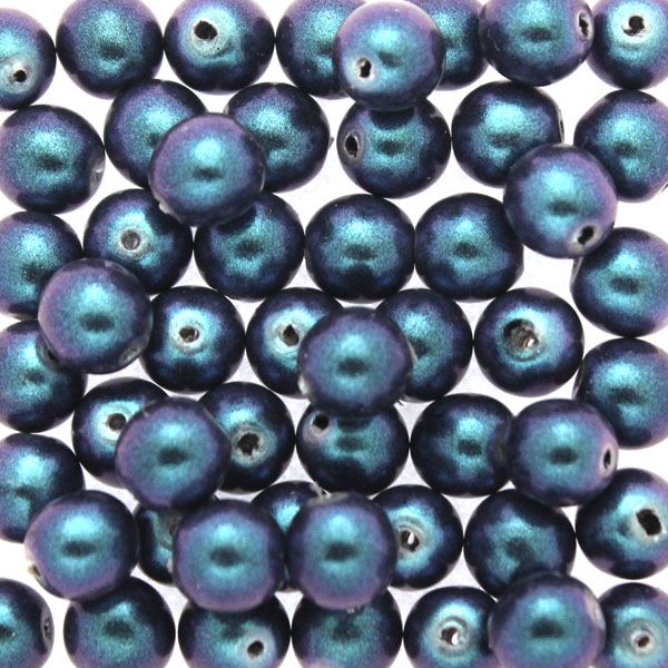 Polynesian Denim Blue Runda/Druks 6mm 50st