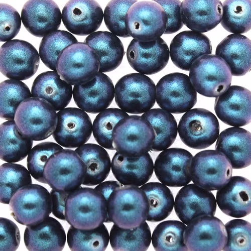 Polynesian Denim Blue Runda/Druks 6mm 50st