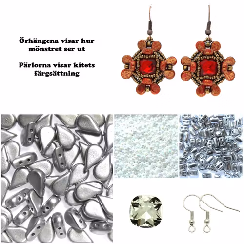 Silver/Vit Cusam Örhängen Kit (EJ MÖNSTER ENDAST PÄRLOR)