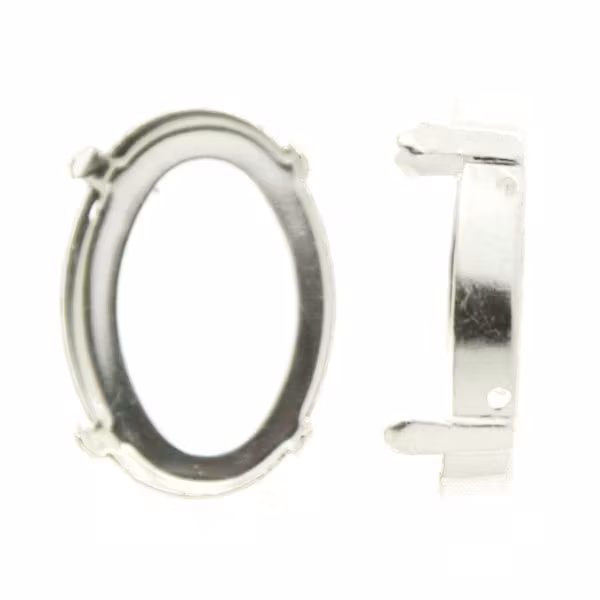 Silverfärgad Infattning Oval 30x20mm 1st