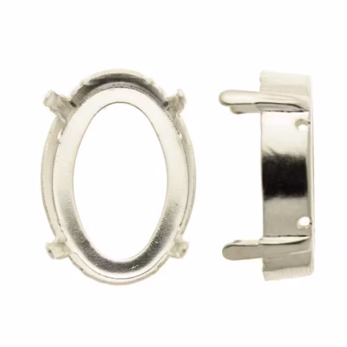 Mörkt Silverfärgad Infattning Oval 25x18mm 1st