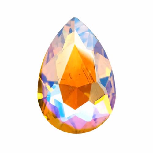 Yellow AB Kinesisk Strass Droppe 18x13mm 2st