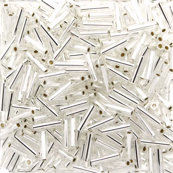 Silverlined Crystal BGL2-0001 Miyuki Bugle Beads 6mm 10g