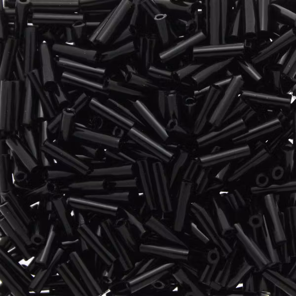 Opaque Black BGL2-0401 Miyuki Bugle Beads 6mm 10g