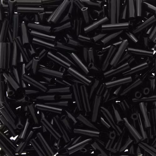 Opaque Black BGL2-0401 Miyuki Bugle Beads 6mm 10g