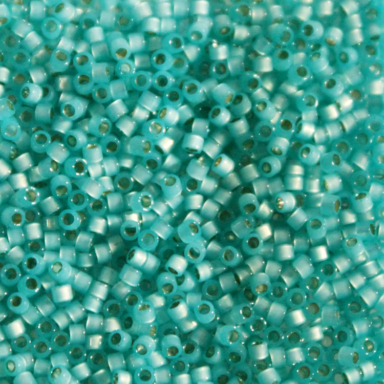 Dyed Aqua Green Silverlined Alabaster DB-0627 Delica 11/0 5g