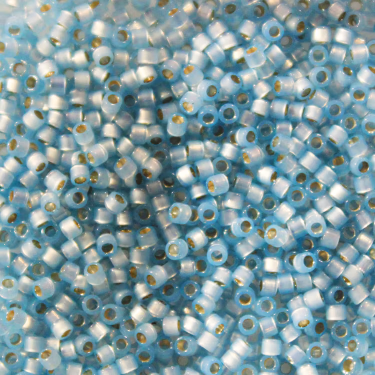 Dyed Aqua Silverlined Alabaster DB-0628 Delica 11/0 5g