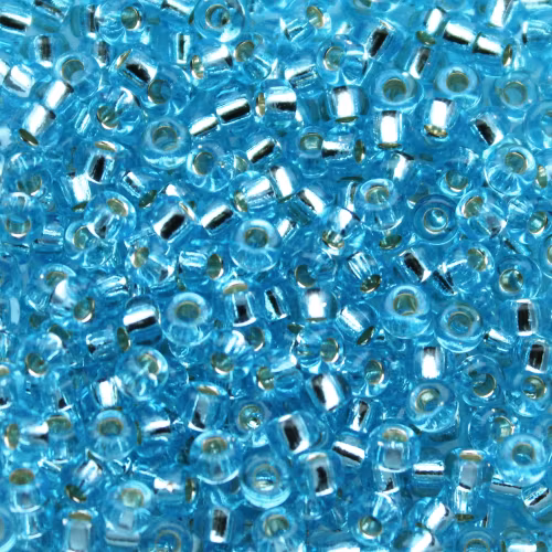 Silverlined Aqua 8-0018 Miyuki Seedbeads 8/0 10g
