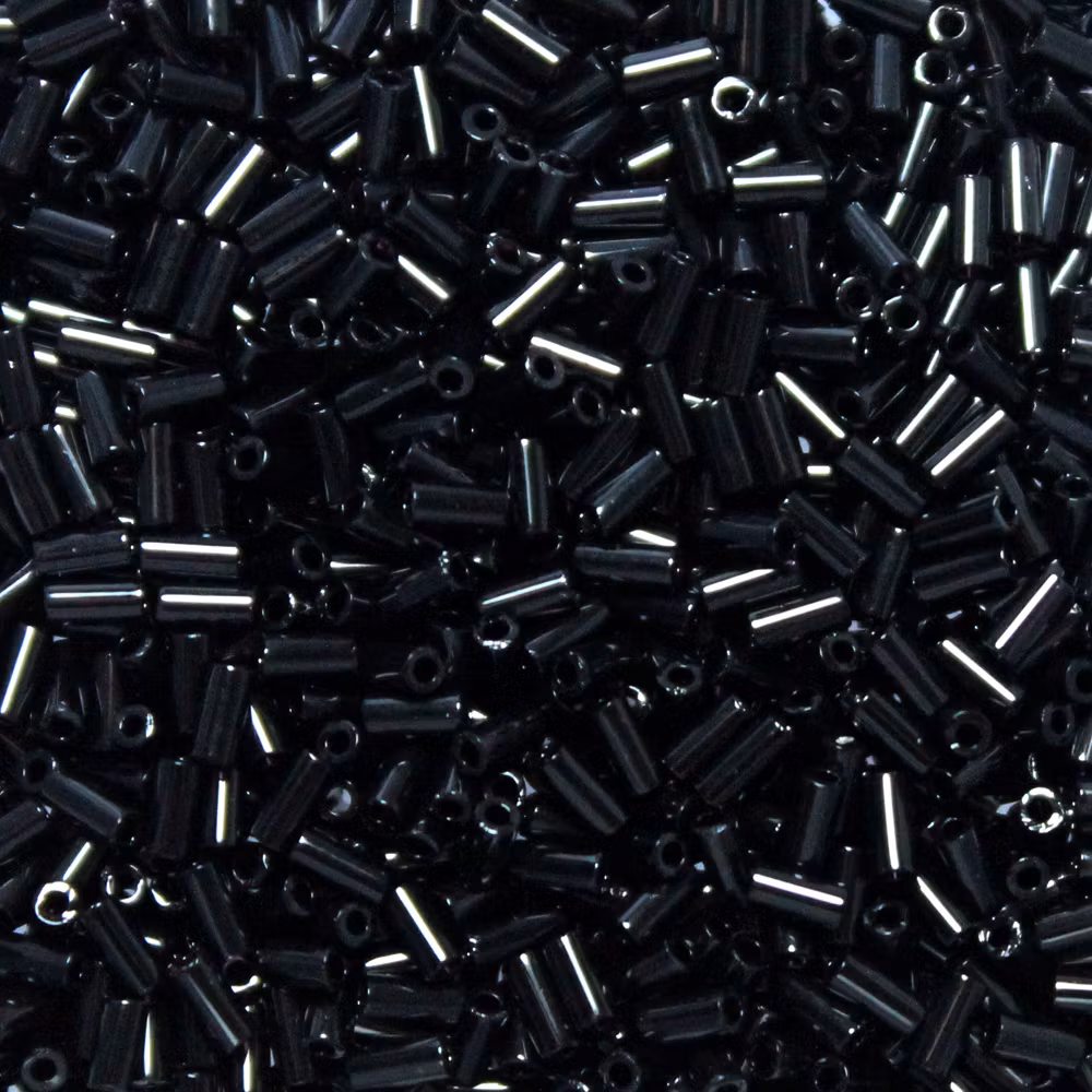 Opaque Black BGL1-0401 Miyuki Bugle Beads 3mm 10g