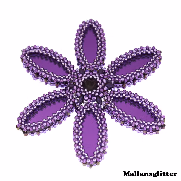 Lila Plexi Blomma Hänge Kit (EJ MÖNSTER ENDAST PÄRLOR)