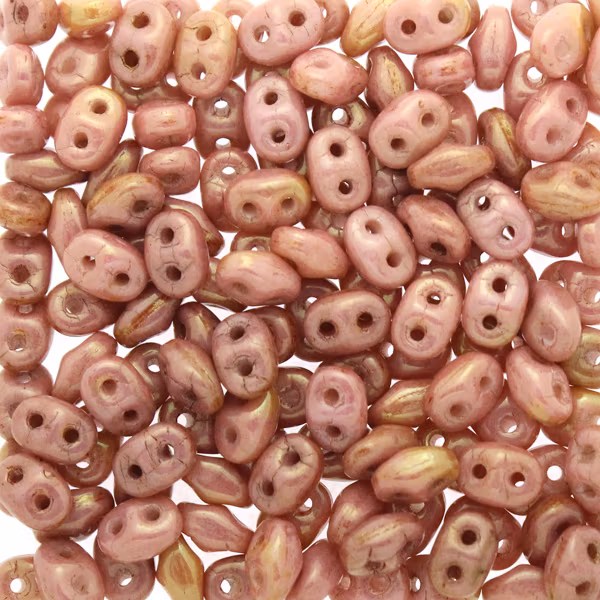 Opaque White Red Luster Superduo 10g