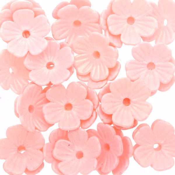 Light Pink Pearl Blomma Akrylpärla 5-bladig 10mm 10st