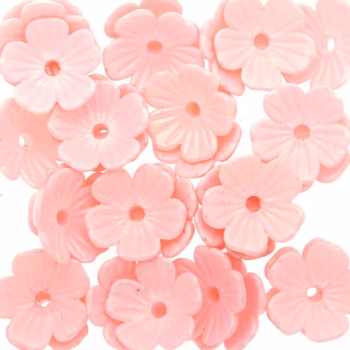 Light Pink Pearl Blomma Akrylpärla 5-bladig 10mm 10st
