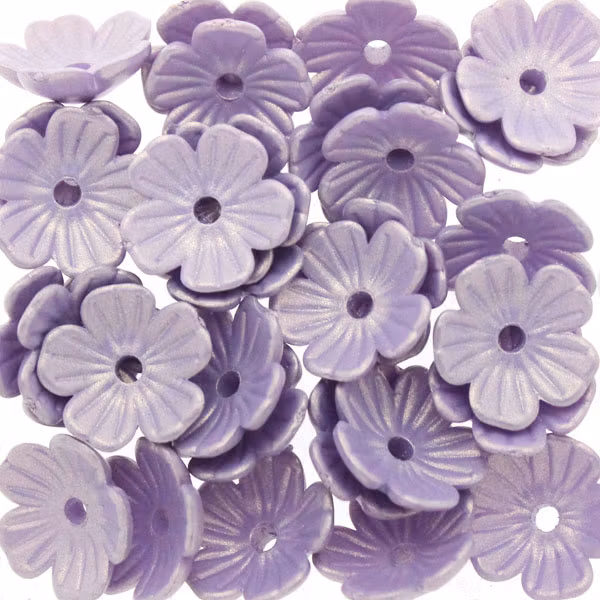 Violet Pearl Blomma Akrylpärla 5-bladig 10mm 10st