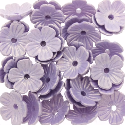 Violet Pearl Blomma Akrylpärla 5-bladig 10mm 10st