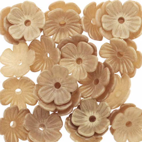 Taupe Pearl Blomma Akrylpärla 5-bladig 10mm 10st