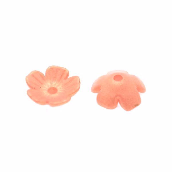 Light Coral Pearl Blomma Akrylpärla 5-bladig 10mm 10st