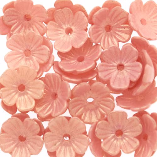 Light Coral Pearl Blomma Akrylpärla 5-bladig 10mm 10st