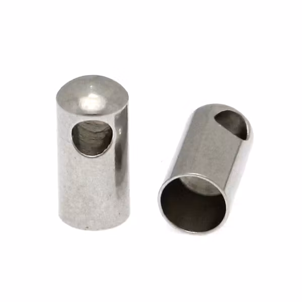 Mörkt Silverfärgat Rakt Ändfäste invändig ögla 304 Rem 3,5-4mm 2st