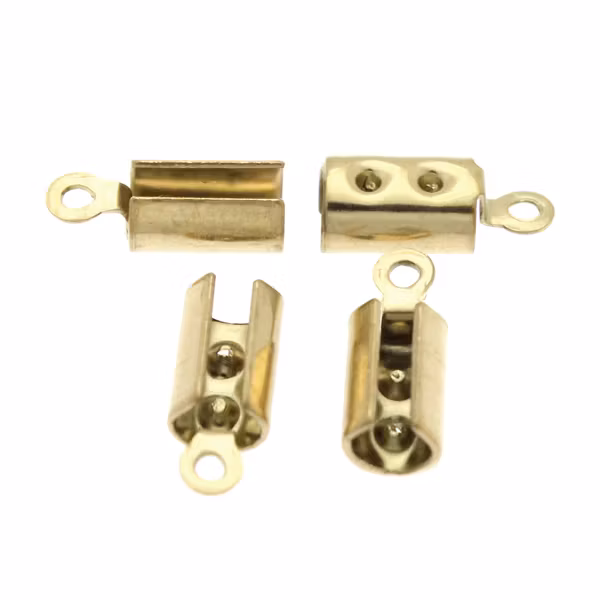 Guldfärgat Ändfäste 304 Rem 3-4mm 4st