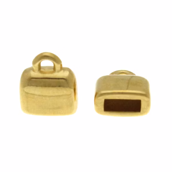 Guldfärgat Ändfäste Platt Rem 5x2mm 2st