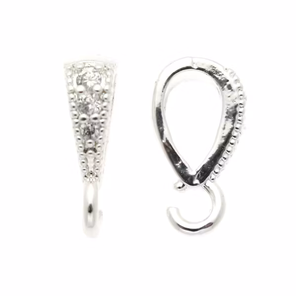 Berlockhållare Strass 11x3mm Silverfärgad 1st