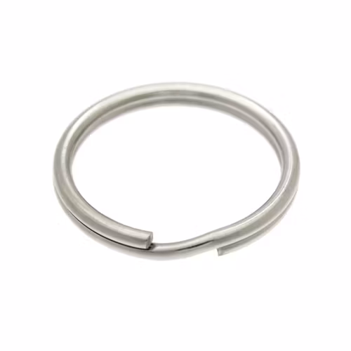 Mörkt Silverfärgad 304 Rostfritt stål 22mm Nyckelring rund 1st