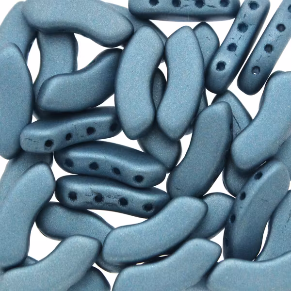 Alabaster Metallic Aqua QuadBow Beads 5g