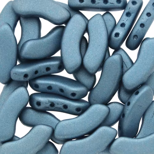Alabaster Metallic Aqua QuadBow Beads 5g