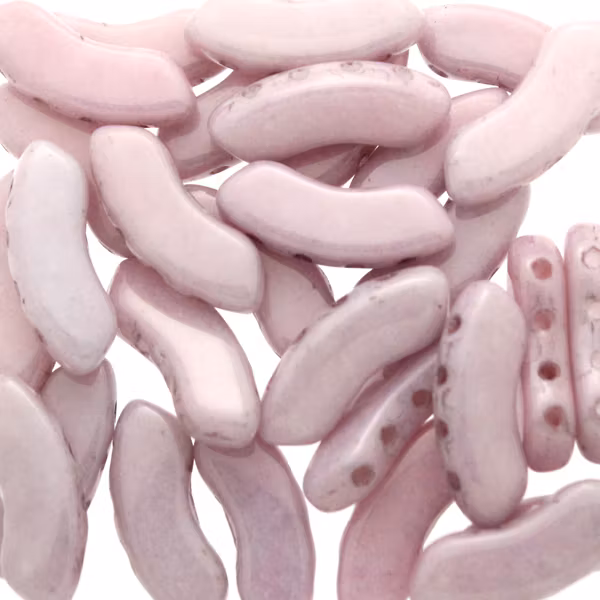 Opaque White Lila Luster QuadBow Beads 5g