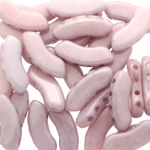 Opaque White Lila Luster QuadBow Beads 5g