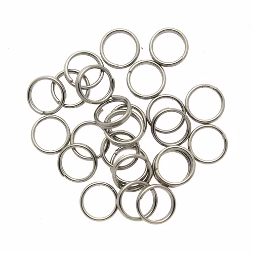 Mörkt Silverfärgade Splitringar 304 Rostfritt Stål 5mm ca. 25st