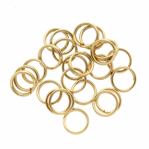Guldfärgade Splitringar 304 Rostfritt Stål 5mm ca. 25st