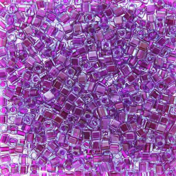 Fuchsia Lined Aqua SB18-2651 Miyuki 1,8mm Cube 10g