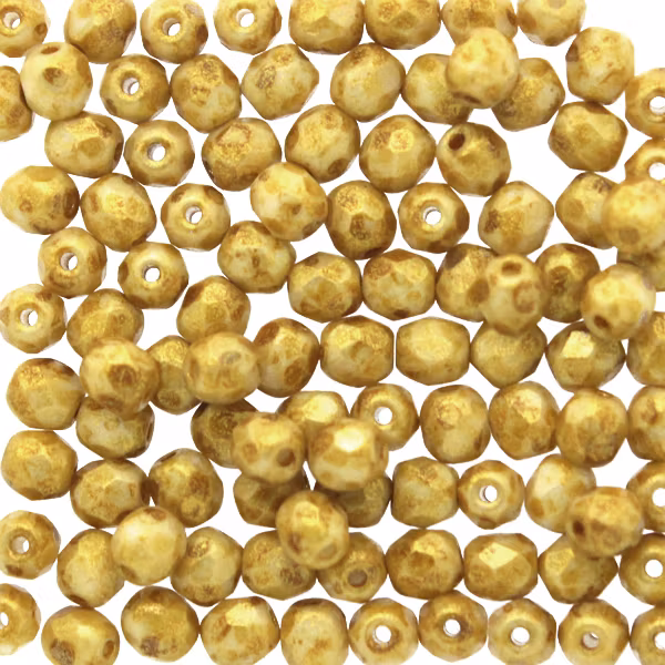 Opaque Beige Spotted Fire Polish 4mm 100st