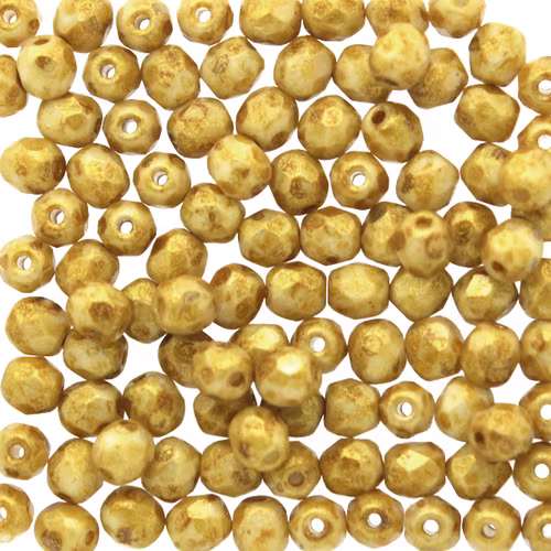 Opaque Beige Spotted Fire Polish 4mm 100st