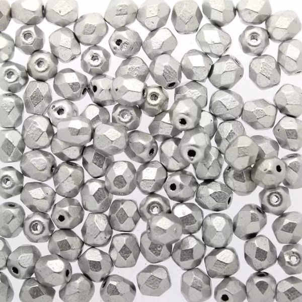 Aluminium Silver Fire Polish 4mm 100st