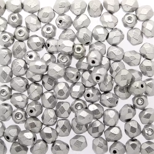 Aluminium Silver Fire Polish 4mm 100st