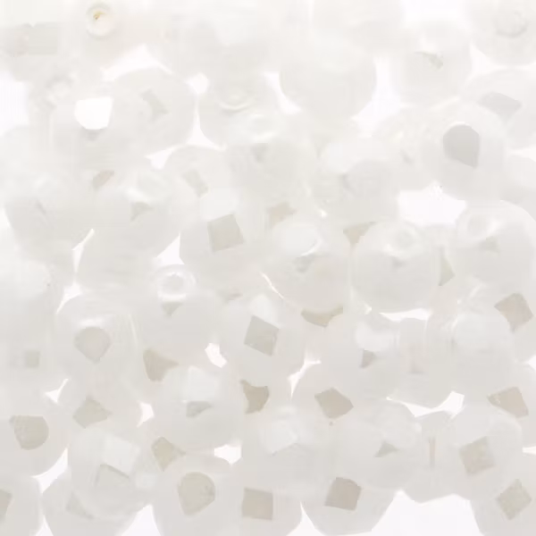 Opaque White Shimmer Fire Polish 6mm 50st