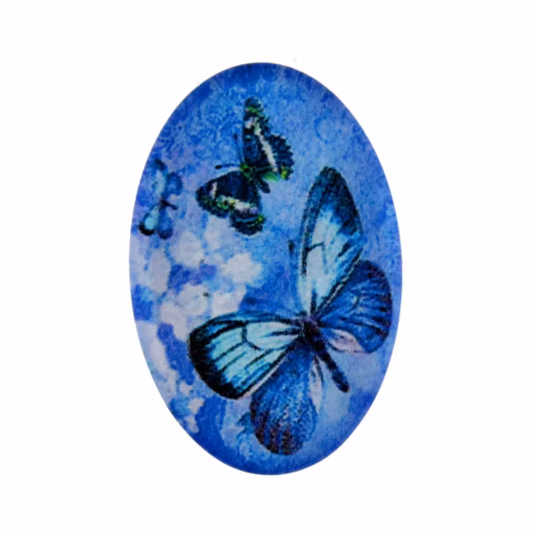 Färgfulla Fjärilar 2 Cabochon 30x20mm 1st