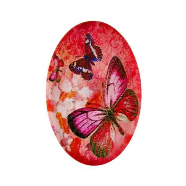 Färgfulla Fjärilar 10 Cabochon 30x20mm 1st
