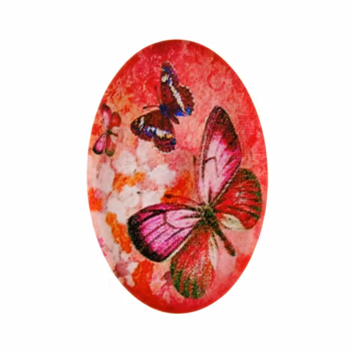 Färgfulla Fjärilar 10 Cabochon 30x20mm 1st