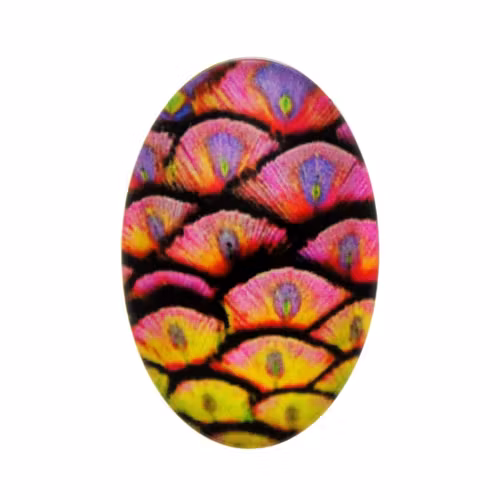 Påfågel 3 Cabochon 30x20mm 1st