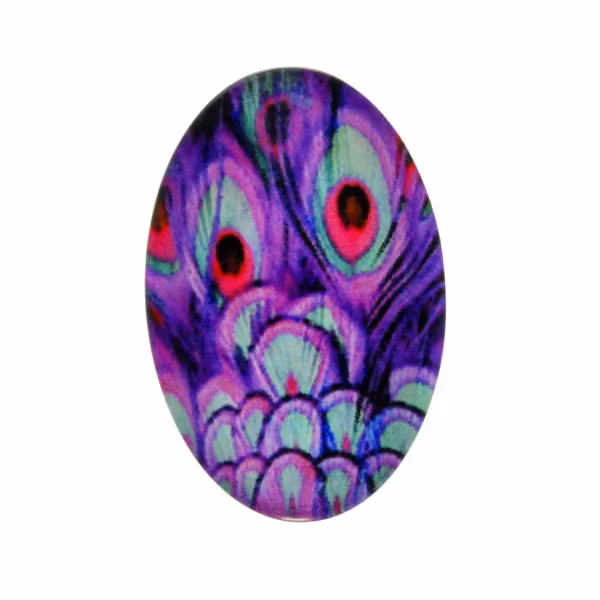 Påfågel 5 Cabochon 30x20mm 1st