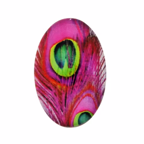 Påfågel 6 Cabochon 30x20mm 1st